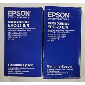 2 NIB‎ Epson ERC-23 B/R Black Red Ribbon Cartridge